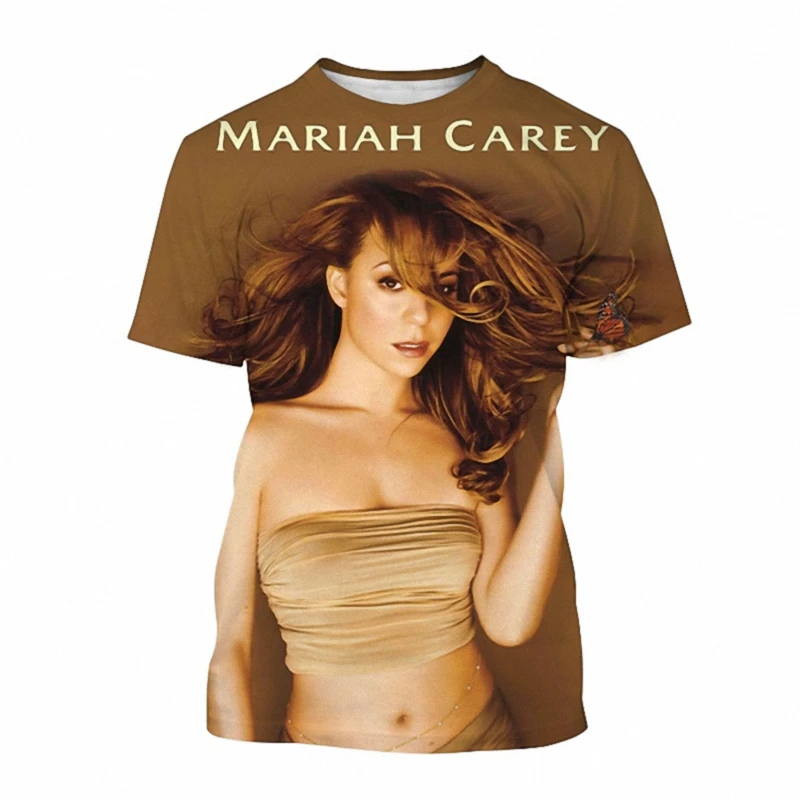 

Футболка с 3D принтом Mariah Carey для мужчин и женщин, модная Повседневная рубашка с коротким рукавом, уличная одежда в стиле Харадзюку, оверсайз, на лето