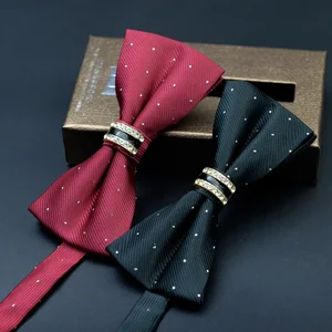 Мужской двухслойный галстук-бабочка ow tie, красный металлический галстук-бабочка с плоской головкой, для свадебной церемонии