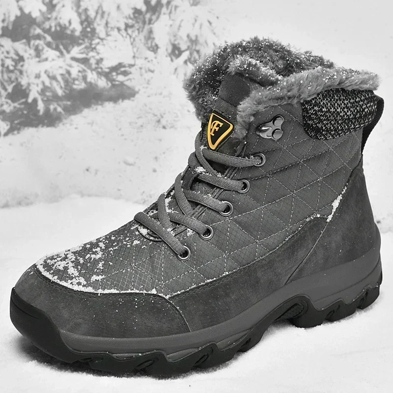 Pánské sněžit boty zima boty pro muži teplý kotník bota módní všestranné  antikluzké bota hustý plyš boty pro muži bavlna bota horké