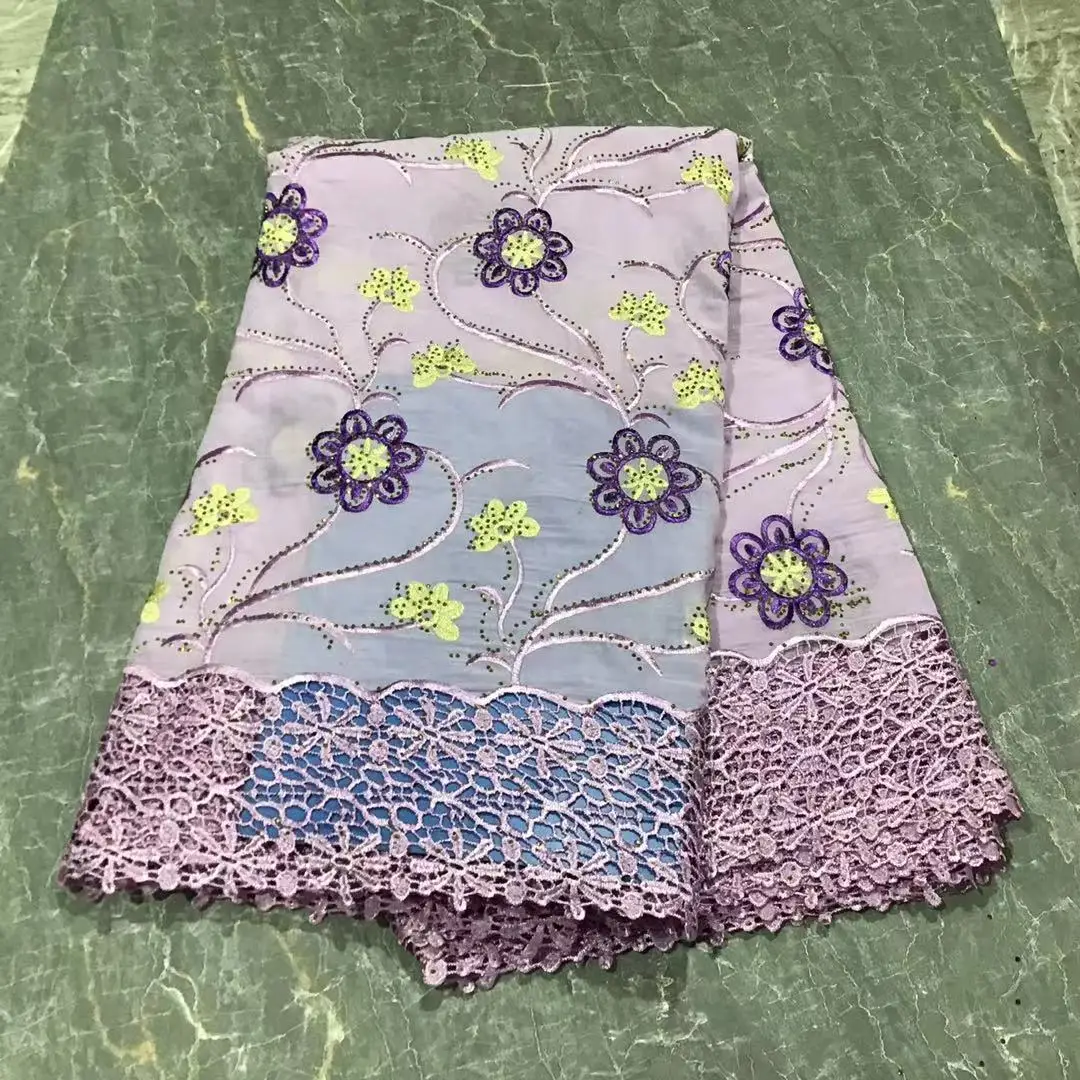 

2023 модная Сухая ткань, Высококачественная вышивка камнями, африканская нигерийская кружевная ткань для платья PPL2308