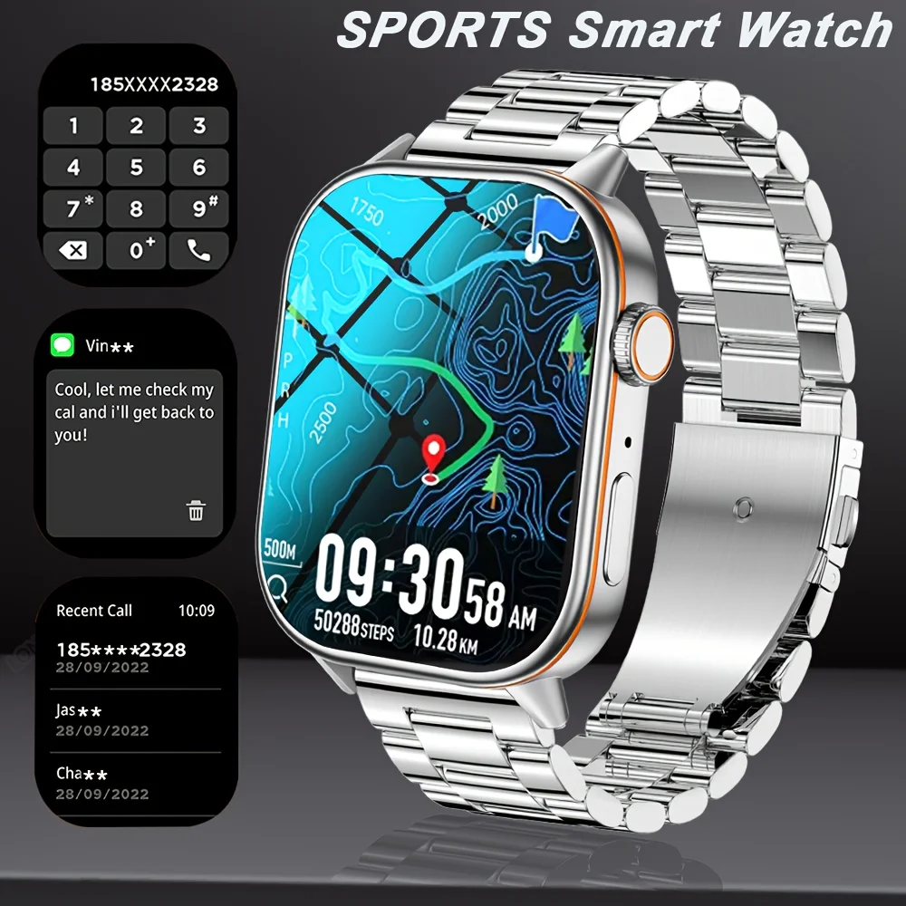 2026 New Built-in GPS Smart Watch 2.01 inch Full Touch Screen IP68 Waterproof Sports Watch 420mAh Bluetooth Talk Men Smartwatch. 1