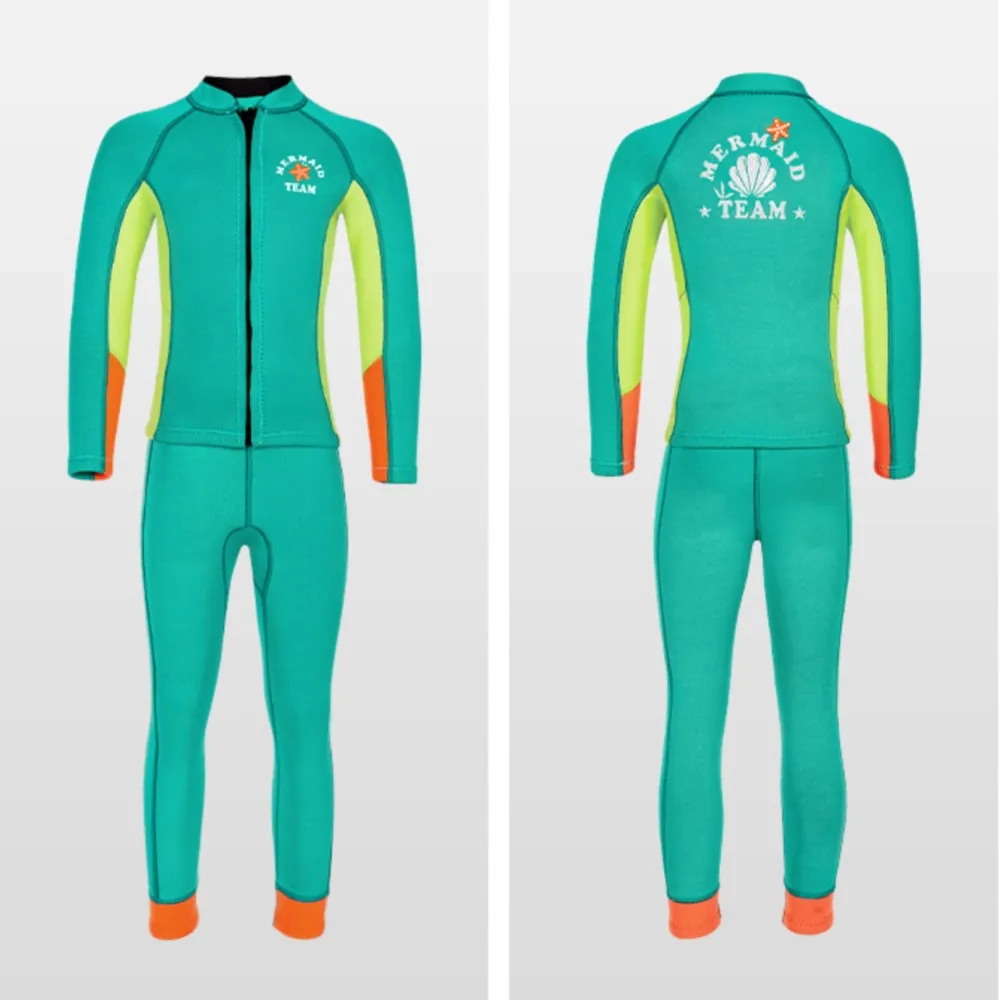 Kids Wetsuit Surf Suits For Girls Toddlers 2.5mm Neoprene Swimsuits Top Pants Wet Suits Jacket Sun Protective Rash Guards