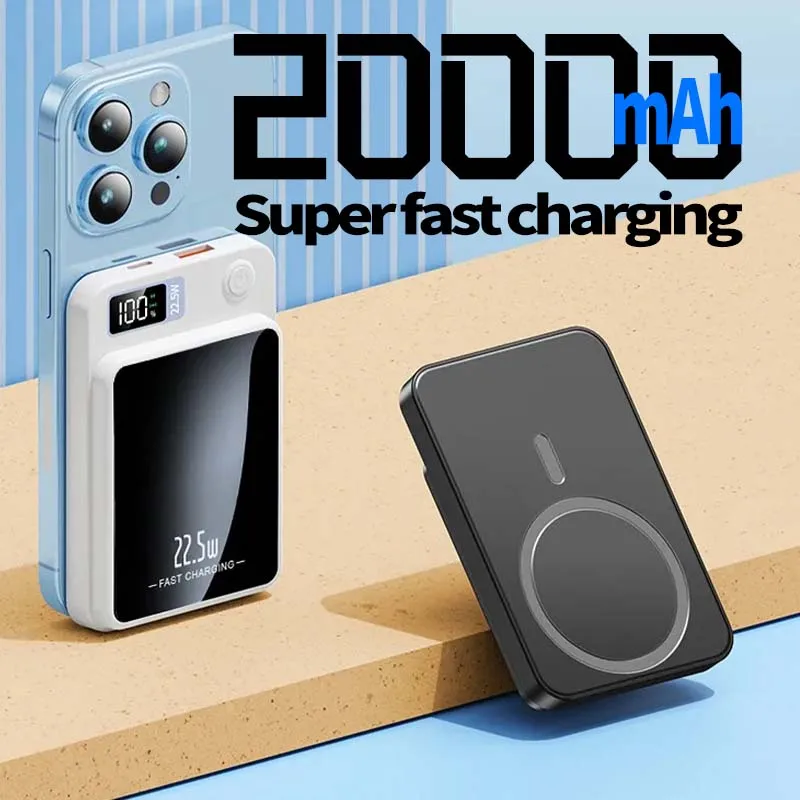 100000mAh Magnetic Powerbank Magnetic Power Bank Wireless Fast Charger For IPhone Backup Battery For Magsafe_voghion.com
