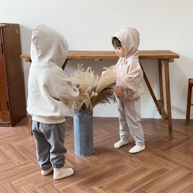 3352C Baby Jackets Autumn New Hot Sale Long Sleeve Casual Boy's Coat Comfortable Hooded Zipper Girl's Sweater Coat
