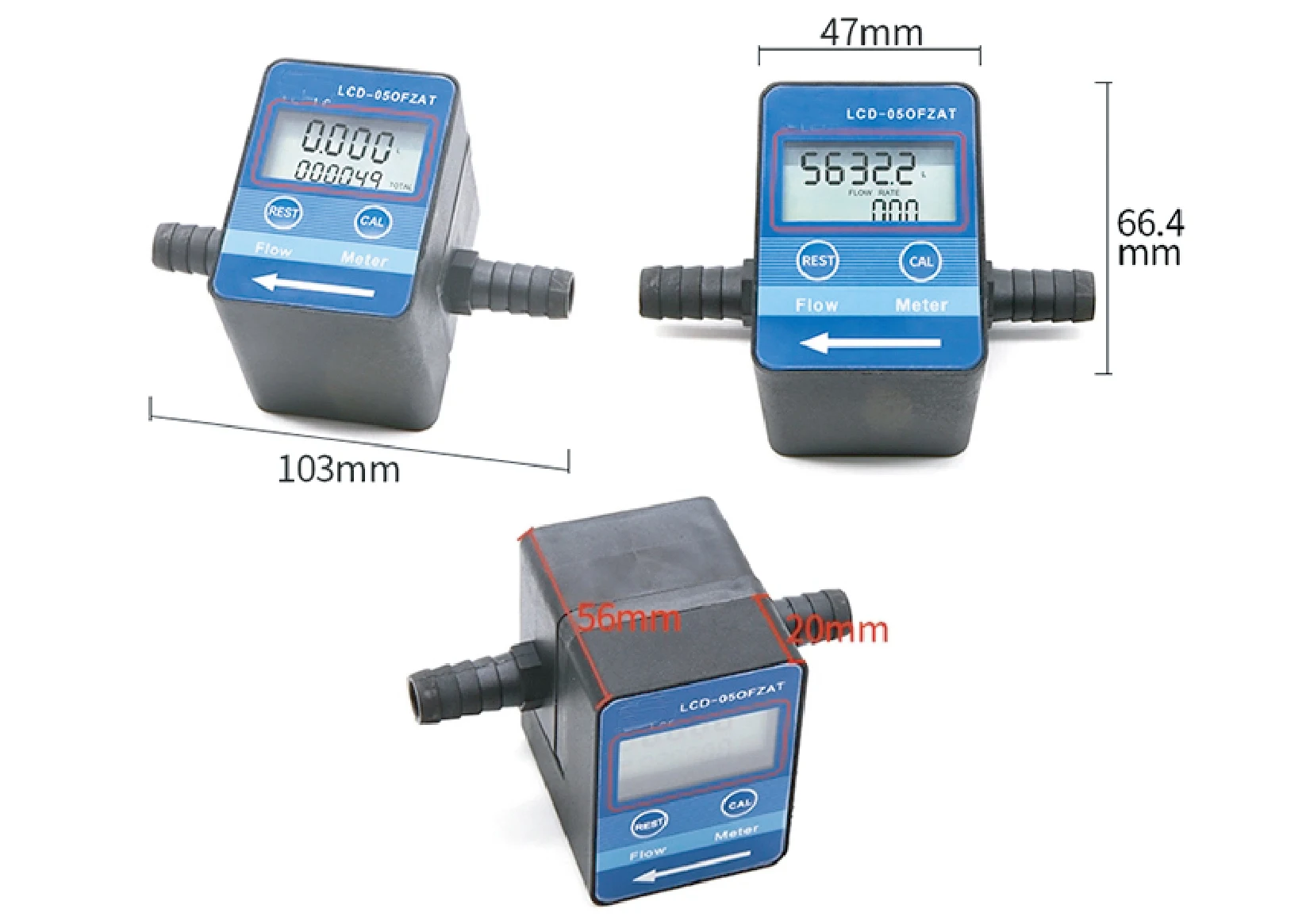 Digital Gear Flow Meter LCD Display G1/2 G3/4 Inline Industrial Gear Type Flow S