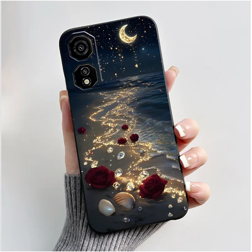 Cute Love Heart Rabbit Black Silicone Soft Protective Phone Case