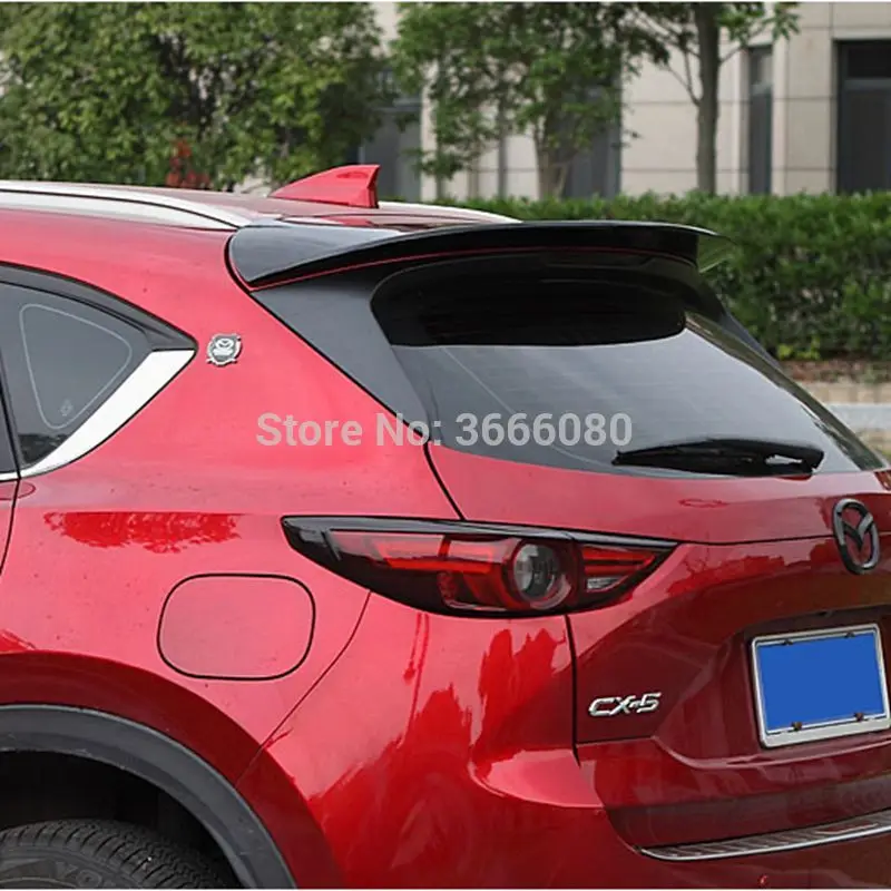 ABS 플라스틱 미도색 프라이머 컬러 리어 루프 스포일러, 트렁크 윙 립 부트 커버, 마쓰다 CX-5 CX5 2017-2022 용 자동차 부품