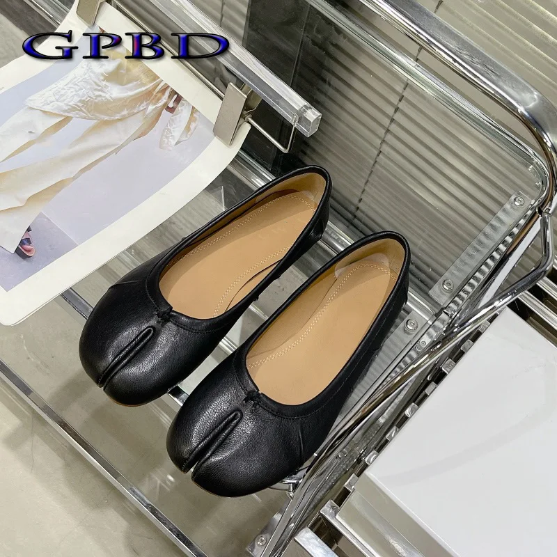 

GPBD Best Quality Women Tabi shoes Designer Handmade Women's Slipper Casual Fashion Real Leather Ladies Ballet shoes Elegant