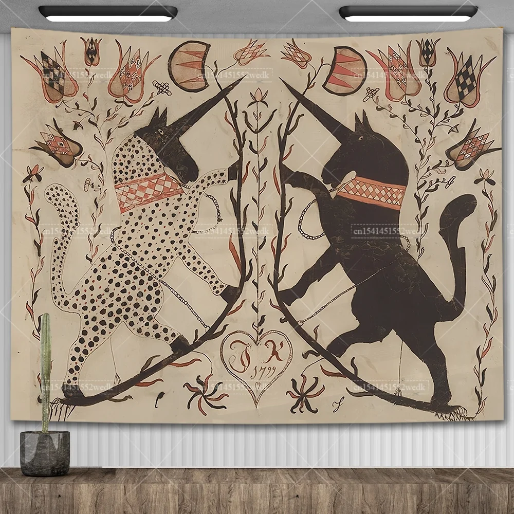 La Dame et la Licorne – Désir | Tapisserie murale tissée | Reproduction historique du Moyen Âge | 100 % coton, taille américaine 157,7 x 127,2 cm La Dame et la Licorne – Désir | Tapisserie murale tissée | Reproduction historique du Moyen Âge | 100 % coton, taille américaine 157,7 x 127,2 cm