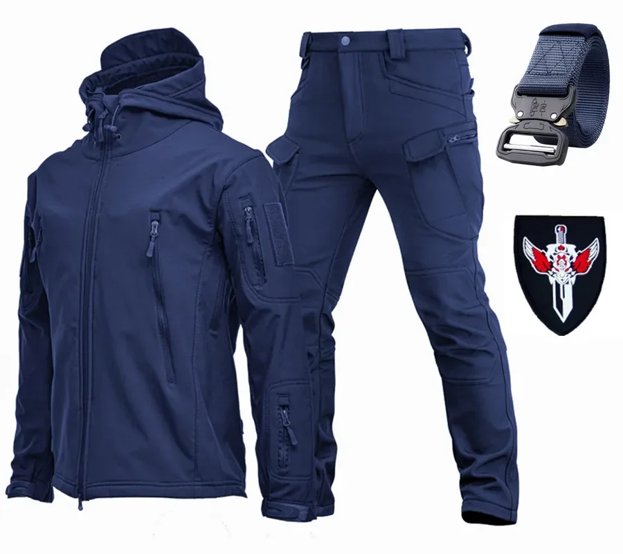 

Soft Shell Autumn and Winter Plush Thickened Mountaineering Tactics Training Breathable Windproof Charge Belt Clothing and Pants