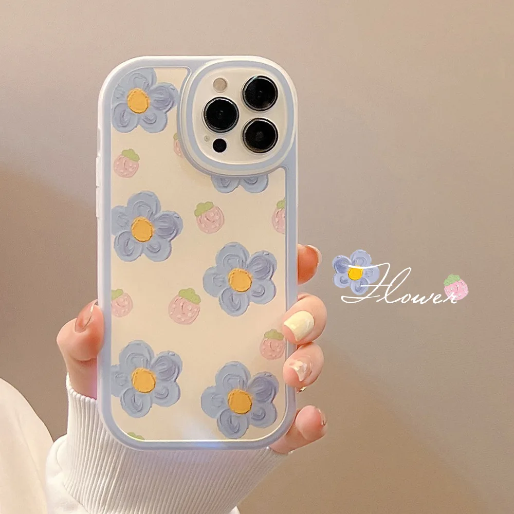 Cartoon süß für iPhone 15 Hülle 11 12 14Pro max 13 Mini 7 8Plus SE 2020 XR XS X stoßfeste Softshell kleine Blumenhülle – Detail 21