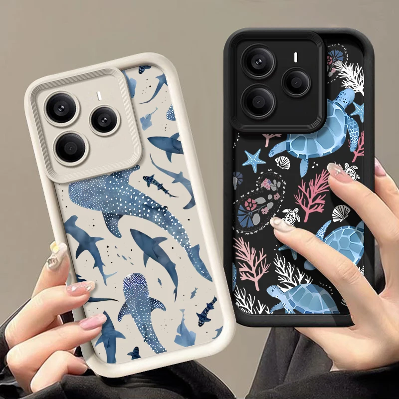 Coral Sea Turtle Whale Shockproof Silicone Soft Phone Cover