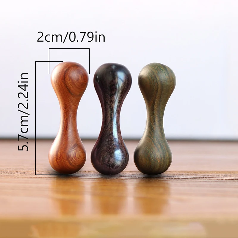 Stress Relief Toys Wood Knucklebone Decompression Polishing Sandalwood Hand Spinner Anxiety Rotate Finger Gyro Gift