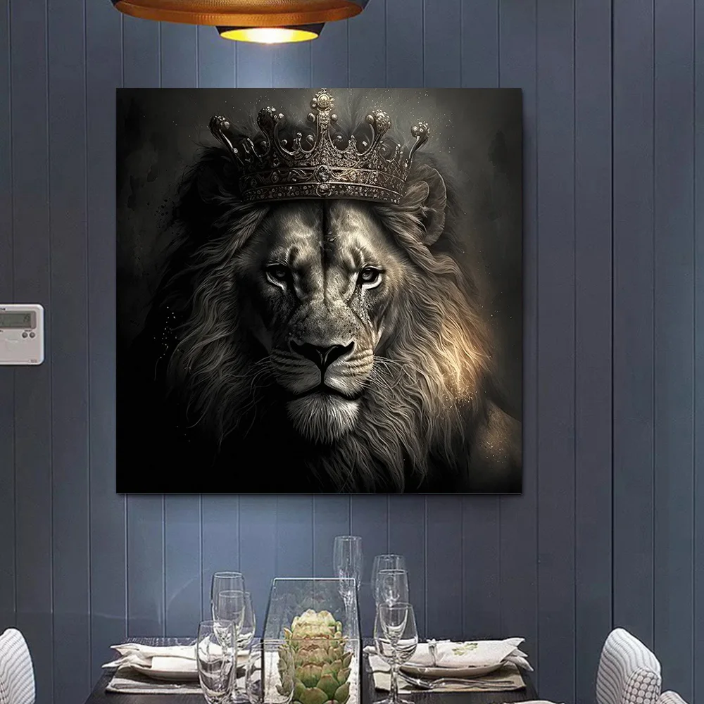 

King Kong Lion Canvas Printed Wall Mural Posters Fashion Street Art Animals Ideal Living Room Home Modern Pictures Decor Cuadros