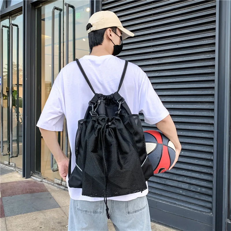 Basketball Bag Men's Multifunctional Backpack Sports Drawstring Bag Football Band Storage Backpack