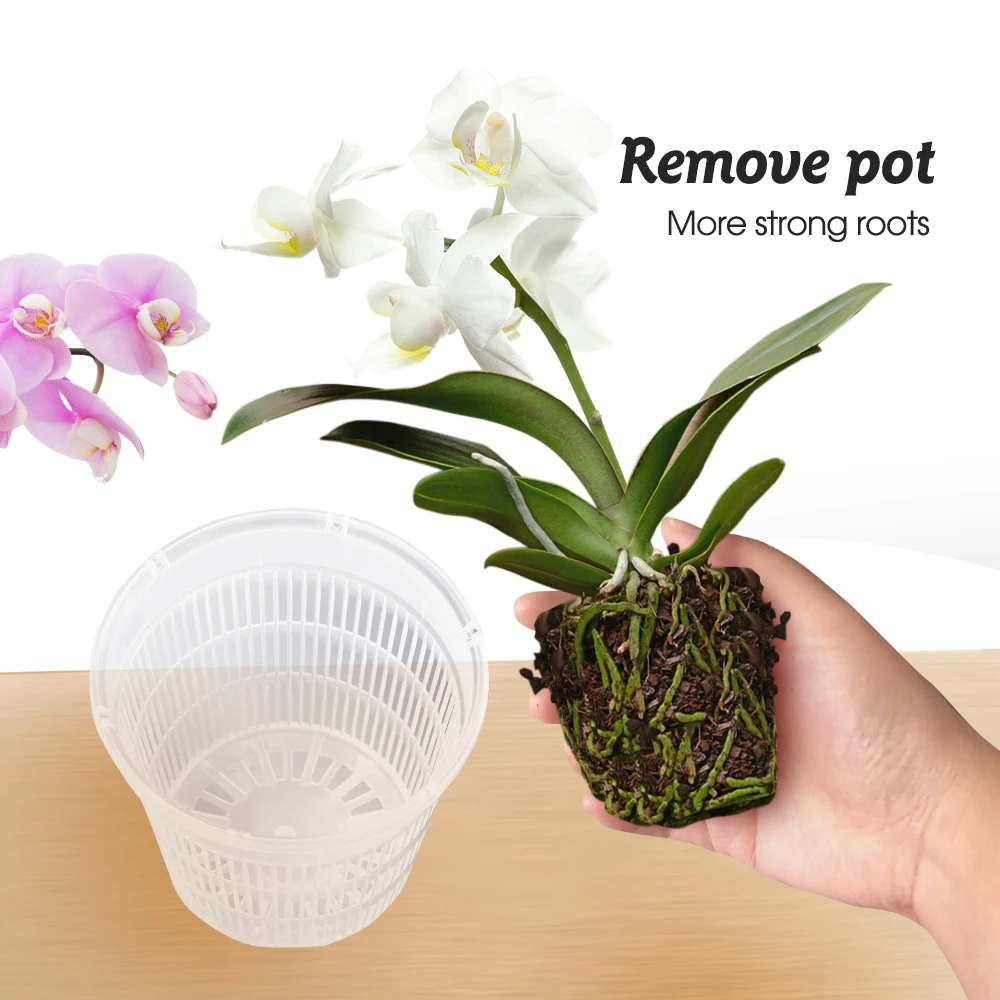 Clear Plastic Orchid Pots with Holes Breathable Slotted Planter for Home Decoration Garden Flower Basket Indoor Outdoor 5-20PCS flower pot,hydroponic flower pot,flowerpot gasket,plant pot