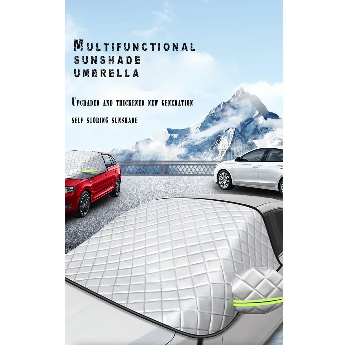 

Front window Antifreeze Winter External Snow Cover Windshield Coverage Car Curtains UV Resistant Magnetic Telescopic Sunshade