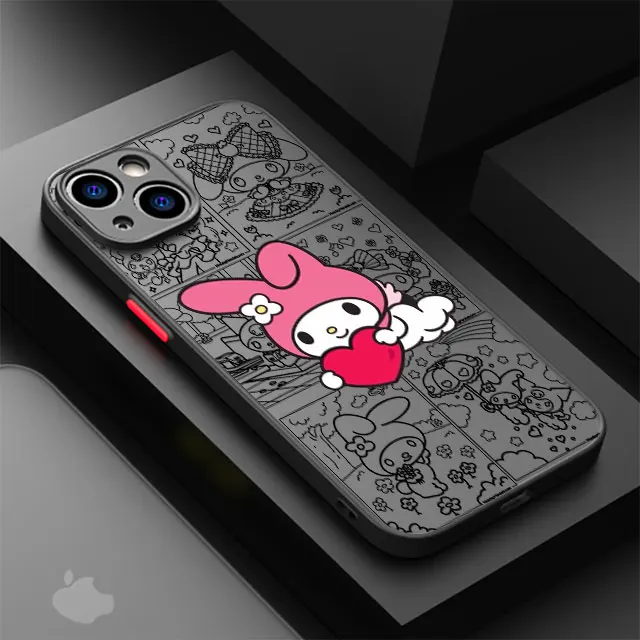 thumbnail image 1 of Funda mate de Hello Kitty Kuromi Melody para Apple iPhone, 15, 11, 14, 13, 12 Pro, 7, XR, X, XS, Max, 8 Plus, 6, 6S, SE, 2022, 15Pro, 1 of 5