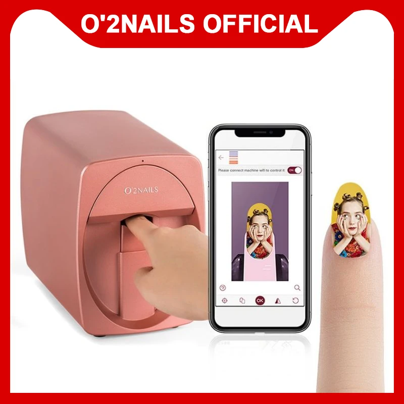  O2NAILS - Impresora de uñas portátil M1 máquina de impresión de  uñas móvil para uso doméstico, salón de uñas (naranja) : Todo lo demás