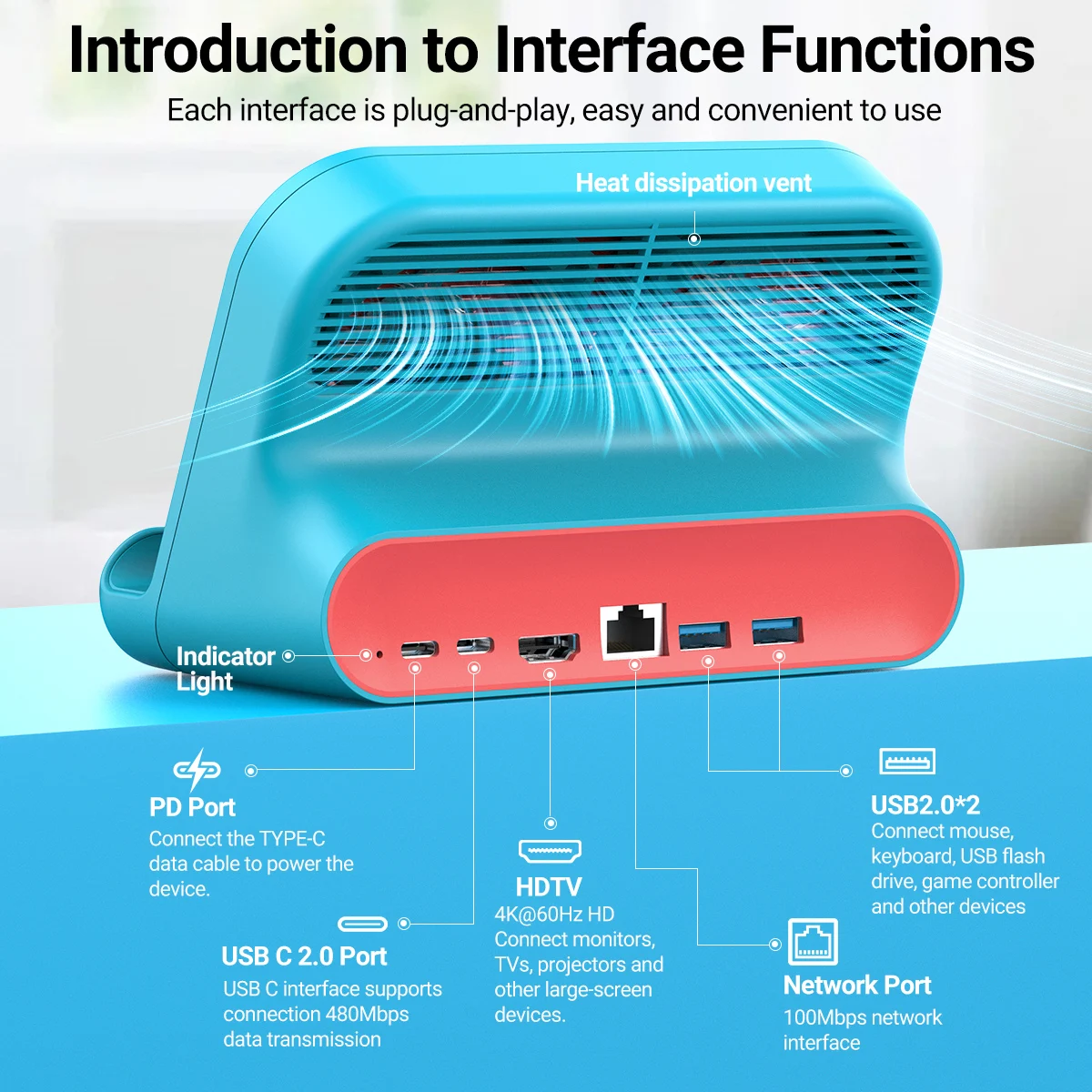 Gopala 6in1 Multifunction Nintendo Switch Dock 3
