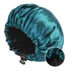 Wholesale Satin Bonnet for Sleeping Silky Bonnet Cap Large Double Layer Reversible Adjustable Sleep Bonnet Used To Hair Care 2