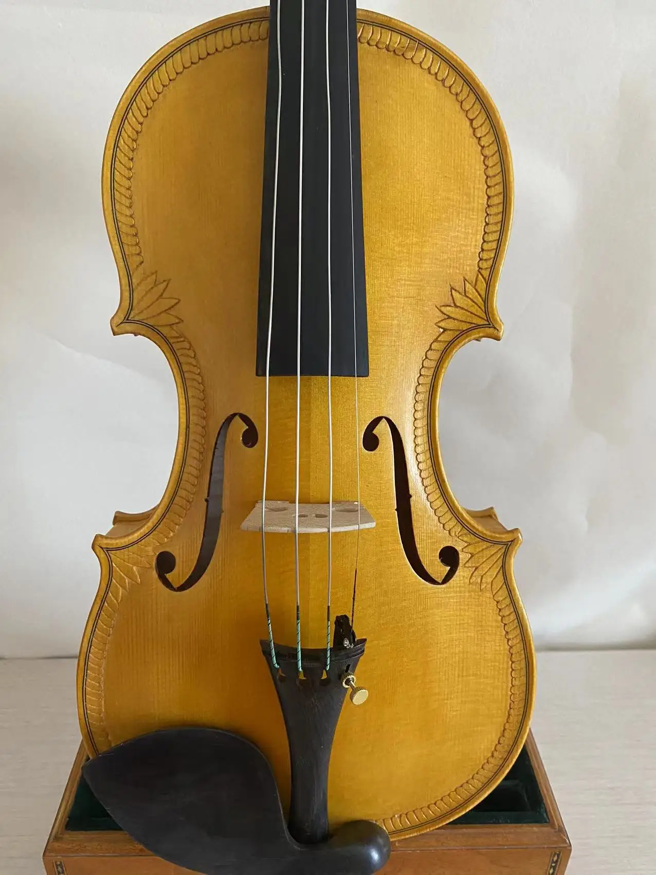 Master 4/4 Violin Spruce Top Hand Carved Clean Varnish Making Violin