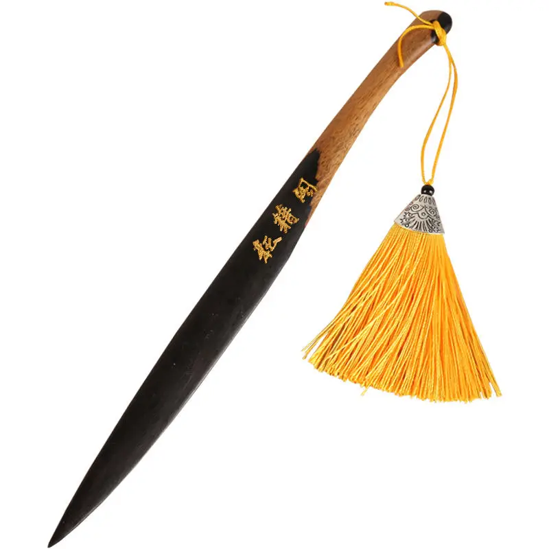 Chinese style tassel wood paper cutter rice paper mahogany bamboo sandalwood calligraphy and painting supplies Letter Opener