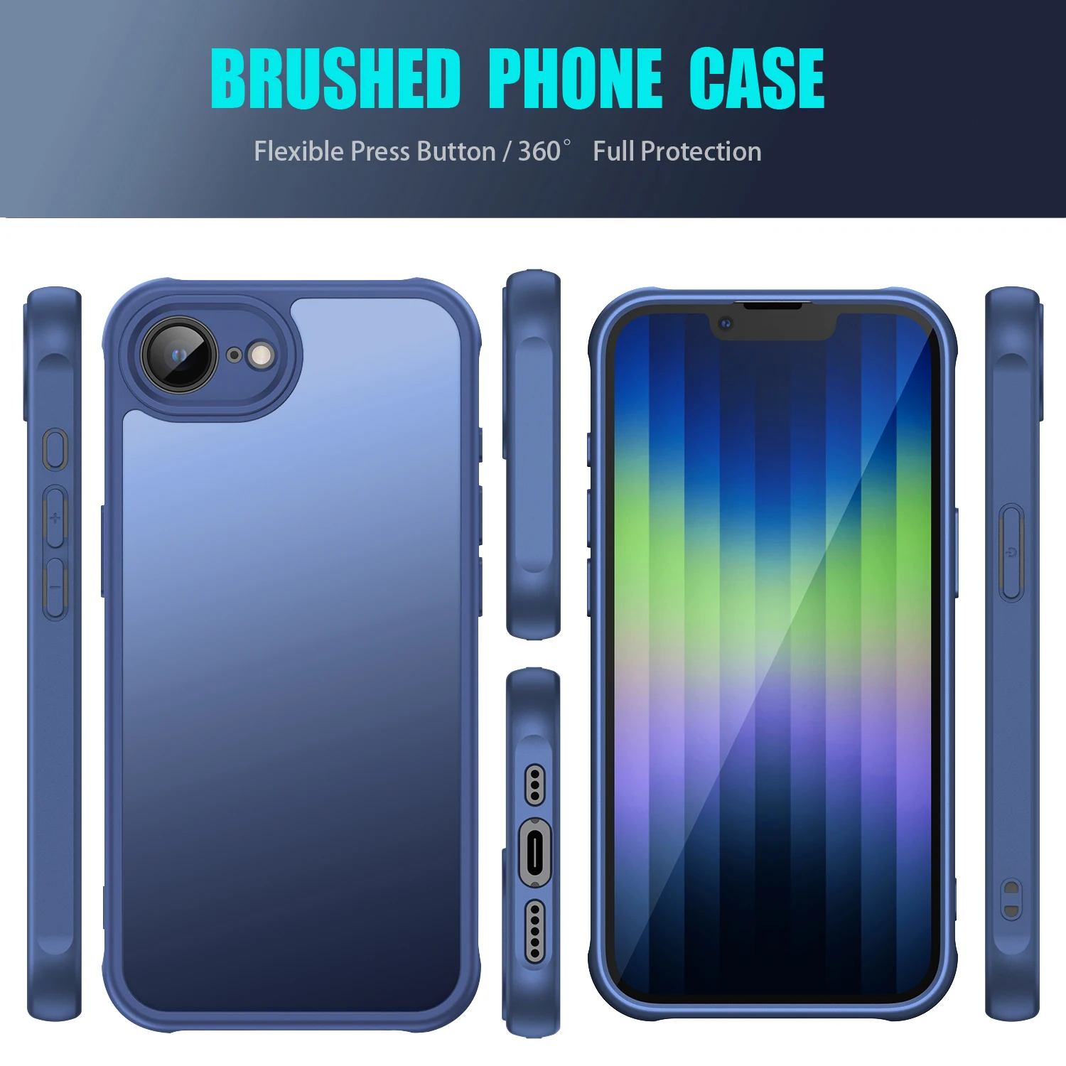 Retro Shockproof Translucent Matte Phone Case with Soft Edges