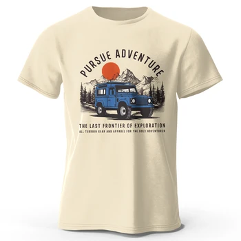 Wilderness Explorer Vintage Medal Printed Unisex Men Women T-Shirt Tees Tops 100% Cotton Topographic Graphic Bushcraft Wear 1