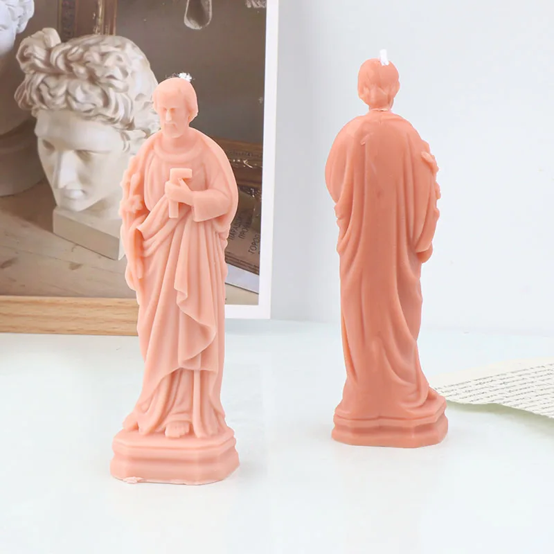 Large Jesus Statue Candle Silicone Mold DIY Virgin Mary Sculpture Abstract Candle Gypsum Resin Mould Concrete Cement Molds Decor