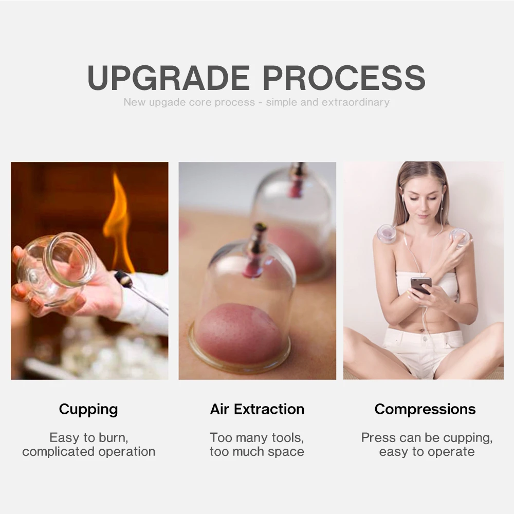 Silicone Vacuum Cupping Set Massage Body Cups Back Gua Sha Ventosas Suction Cup Anti-Cellulite Skin Lift Physiotherapy Jars Slim 3