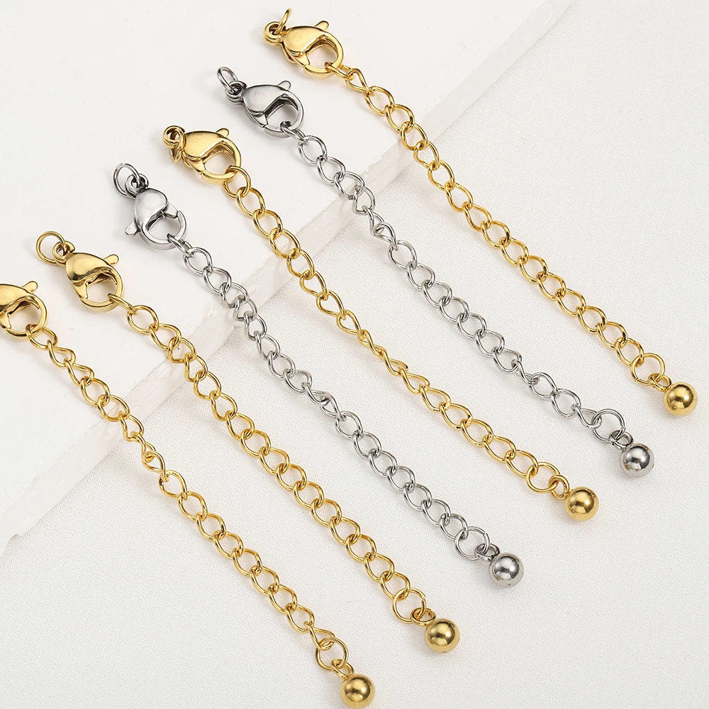 5pcs Stainless Steel Tail Chain 7cm Extended Chain for Jewelry Making Women Necklace Bracelet