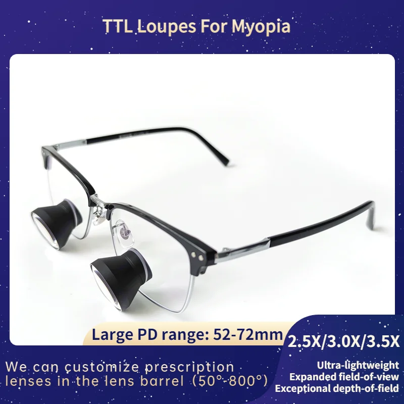 custom made TTL loupes dental loupes surgical loupes 3.0X Pure Titanium  frames