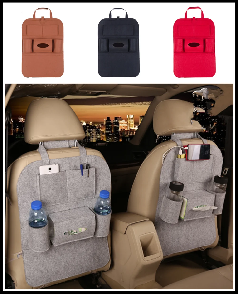 New car interior seat bag storage multi-port finishing debris rack for Kia Soul Forte5 Cadenza Telluride Pro Venga