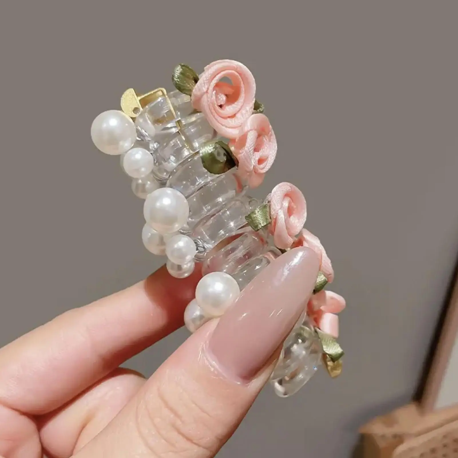 Elastische Spirale, Telefondraht, Haarband, Haargummis, Schmetterling, Blume, Perle, niedlich, süß, Haarseile, vielseitige Frisur-Accessoires – Detail 9