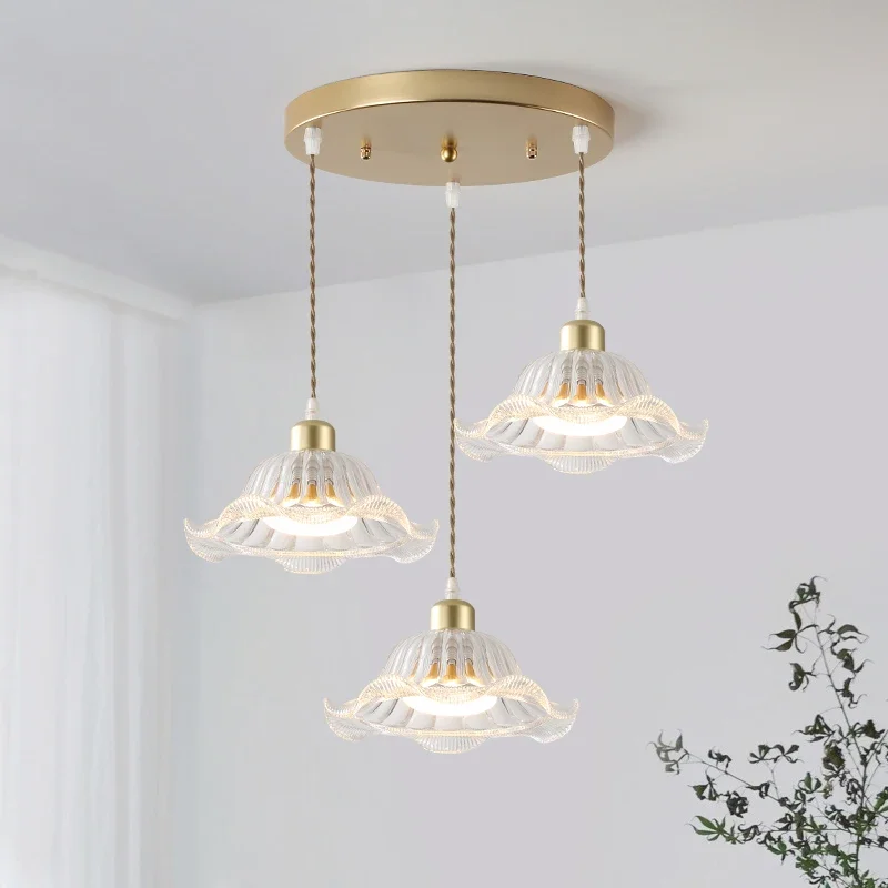Modern Simple high quality Restaurant Glass Pendant Lights copper color Decor Living/dining Room Light Fixtures Study Bedroom