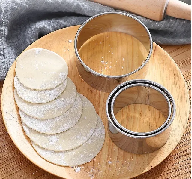 3pcs/set Stainless Steel Round Dumplings Wrappers Molds Set Cutter Maker Tools Round Cookie Pastry Round Cookie Pastry