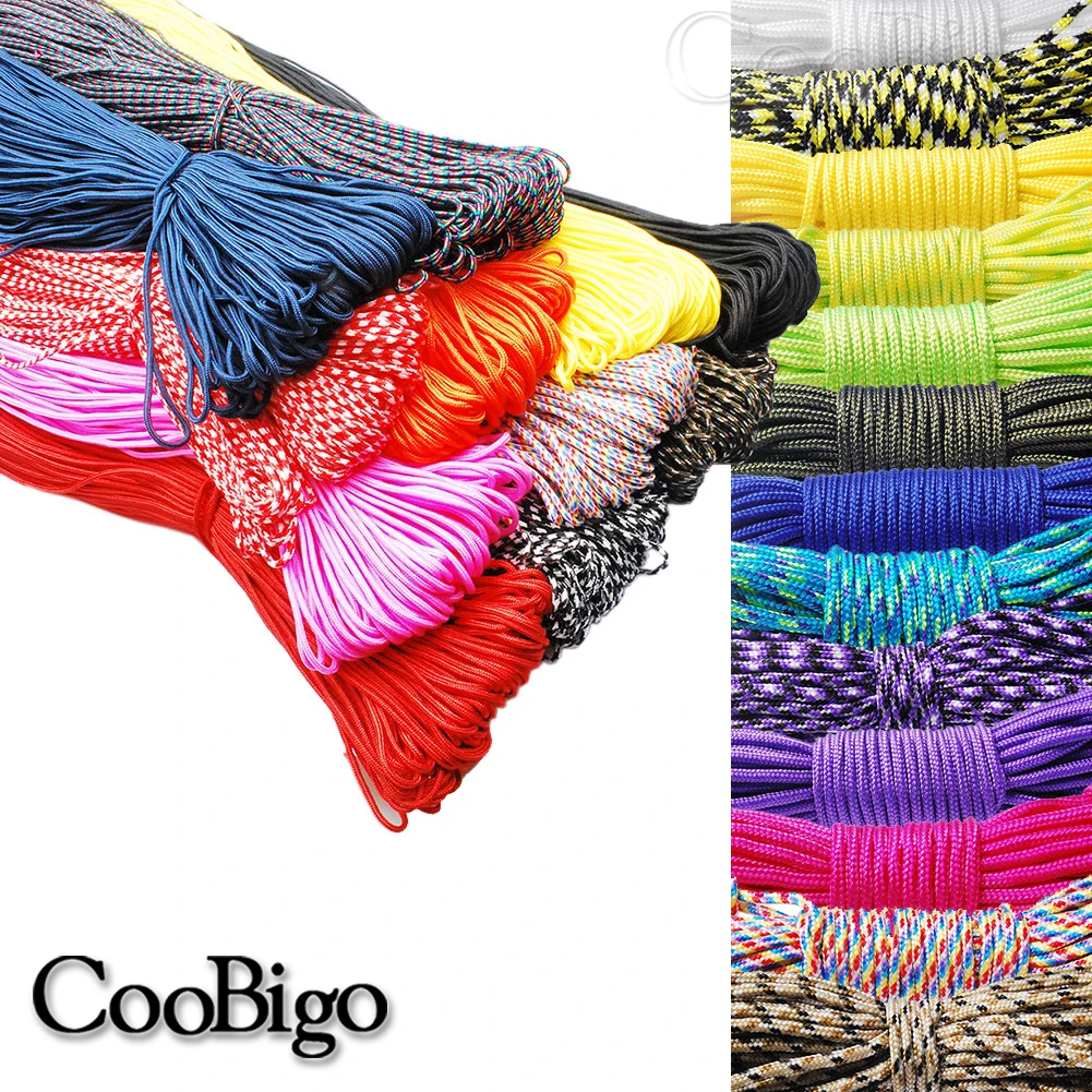100ft 2mm Parachute Cord Rope String Line Lanyard One Strand Core for DIY Paracord Bracelet Jewelry Making Craft Accessories nylon cord