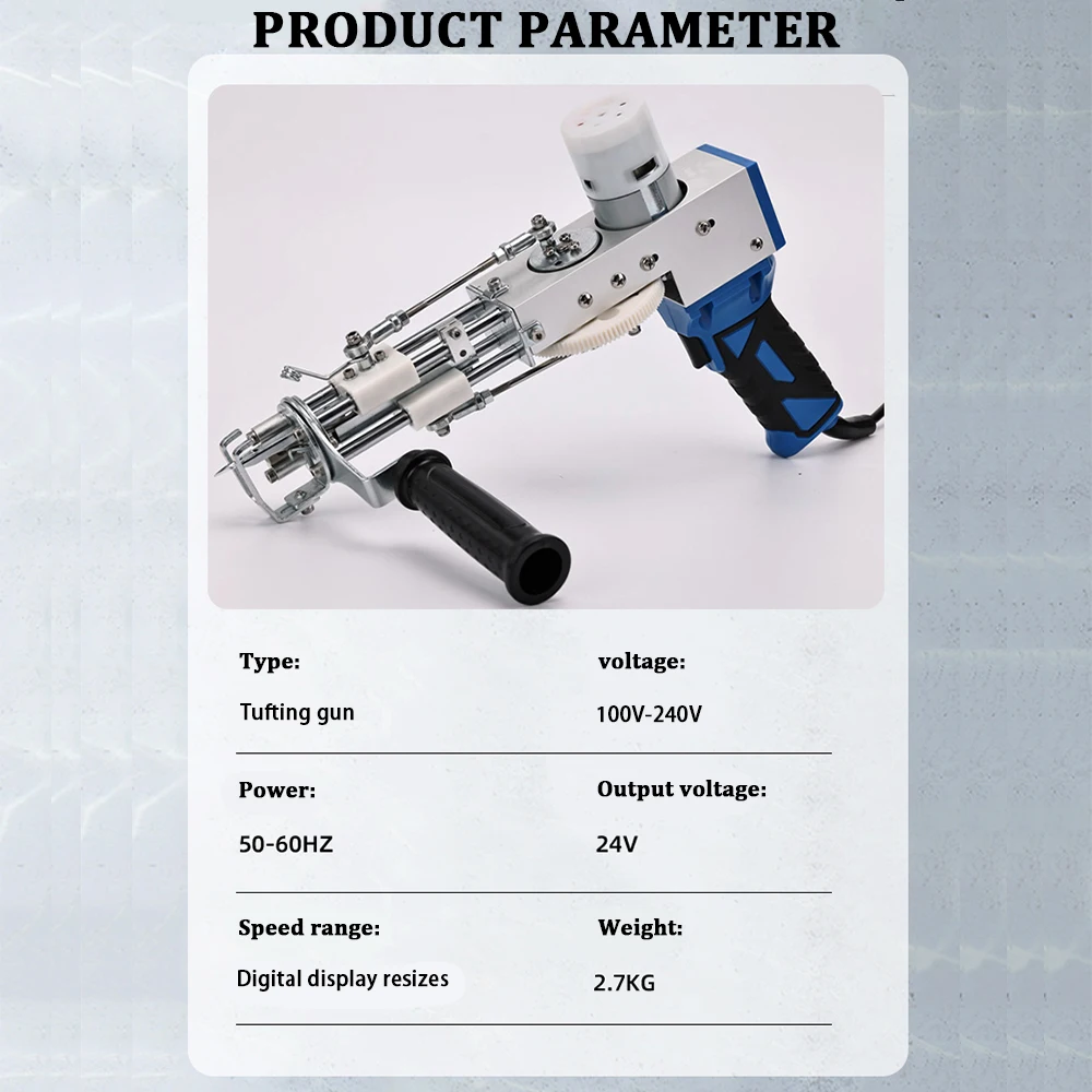 Pistola Alfombra Tufting Gun 2-in-1-Set mit Teppichschneider, elektrischer Teppich, Tapis, Stricken, Tufting, Weben, Beflockung, Teppichmaschine – Detail 2