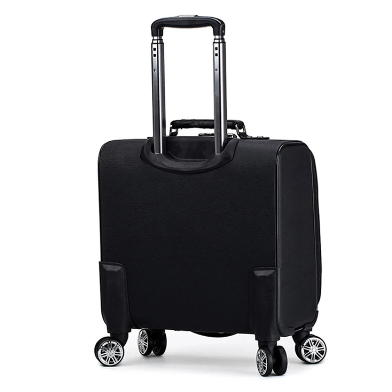 

Outdoor Spinner Business Style Carry-on Trolley Bag With Laptop Bag 18Inch Men's Women's Leather Luggage Password