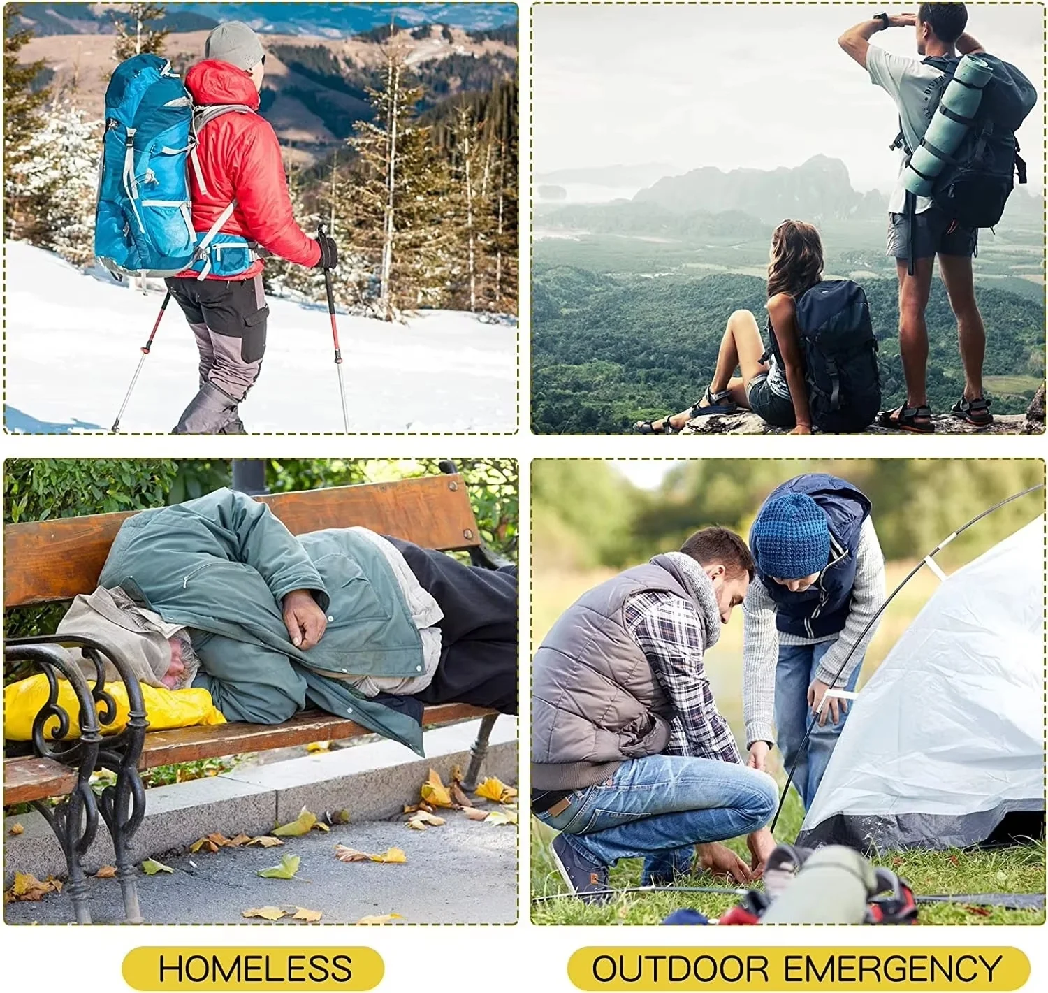 Survival Blanket Outdoor Emergency Gold-Sliver Waterproof Curtain Foil Thermal 130X210Cm