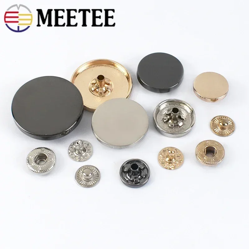 Meetee 10Sets 10/12/15/18/20/25mm Matal Snap Buttons Jeans Bag Decorative Buckle DIY Garment Sewing Button Craft Accessories 5