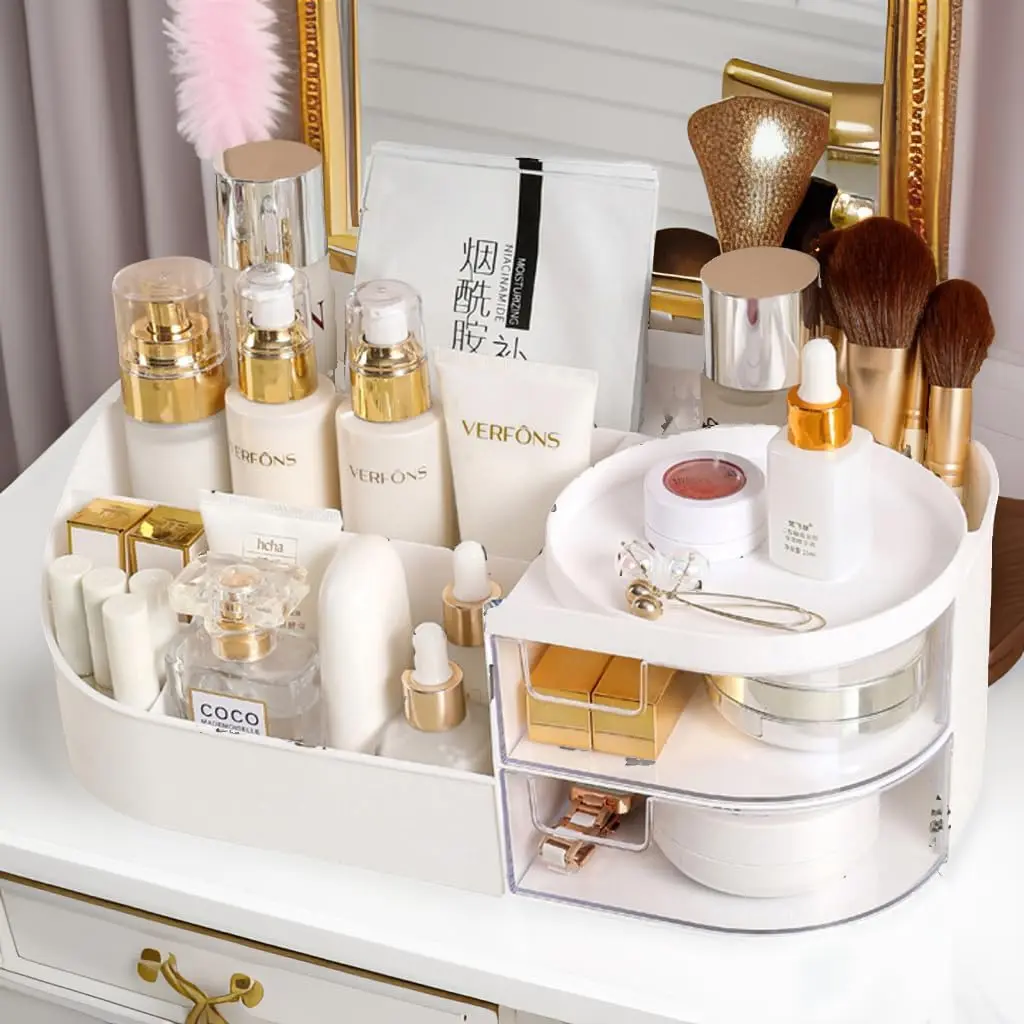 Large Capacity Cosmetic Storage Box Makeup Drawer Organizer Jewelry Nail Polish Makeup Container Desktop Sundries Storage Box 3
