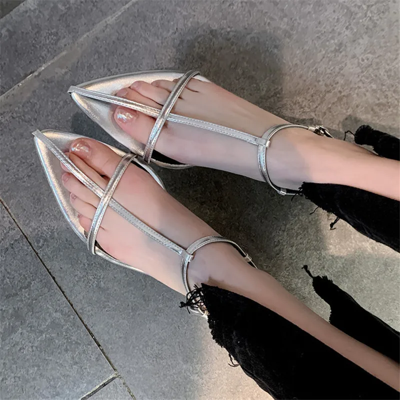 

Pointed Toe Chaussures Femme Low Heeled Pumps Buckle Strap Women Shoes Sexy Sandalias Flat Zapatos Mujer Vintage Sapato Feminino