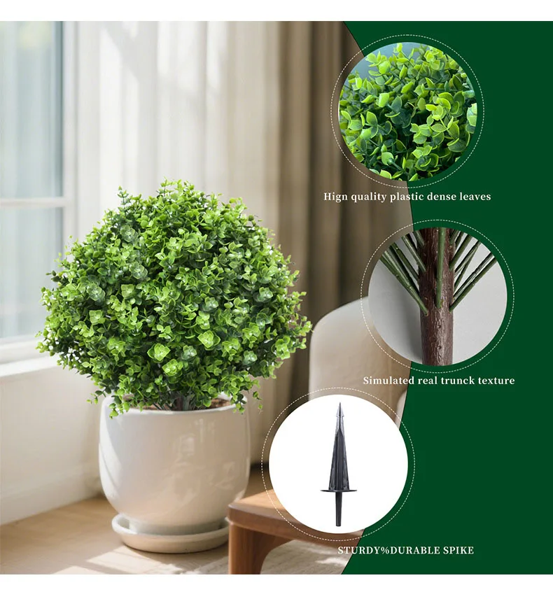 Simulated Green Eucalyptus and Lavender Potted Plant for Indoor and Outdoor Decoration