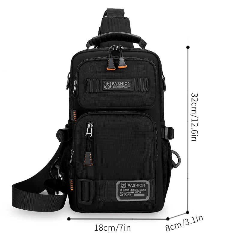 Neutral functional fashionable crossbody bag - chest bag, single shoulder, adjustable shoulder strap, perfect for travel and dai