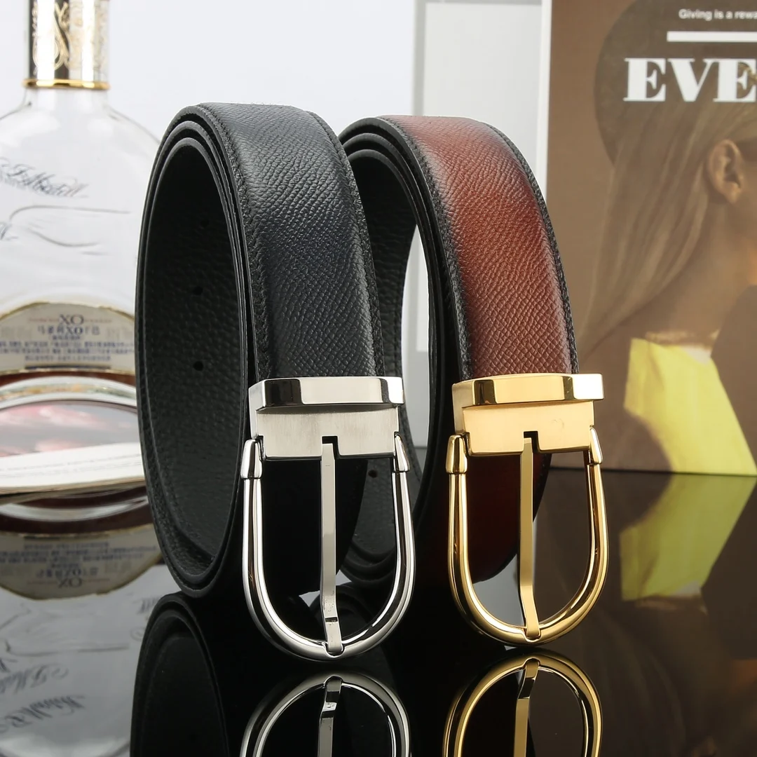 

High Quality cintura uomo Luxury Goods Designer Male Cowhide Gentleman Needle Buckle Belt With 35MM ceinture Reversible B10
