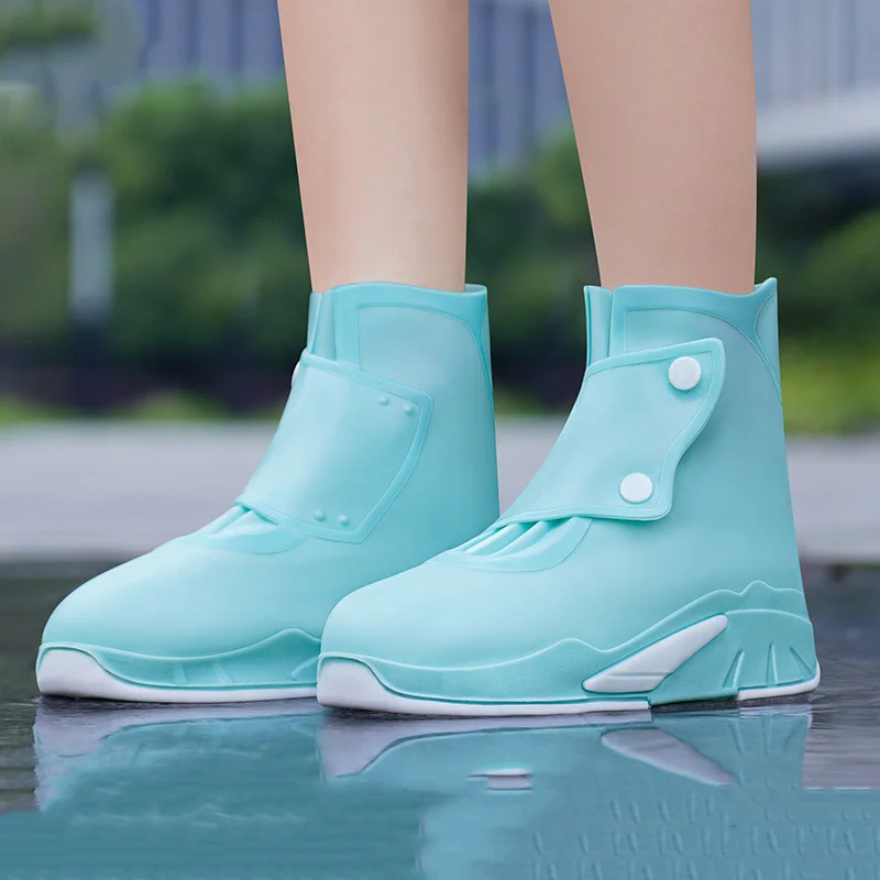 Rain Boots Cover Unisex Silicone Rain Boots Waterproof Non-slip Wear-Resistant Shoe Cover Outdoor Rain Boots Thickened Non-slip