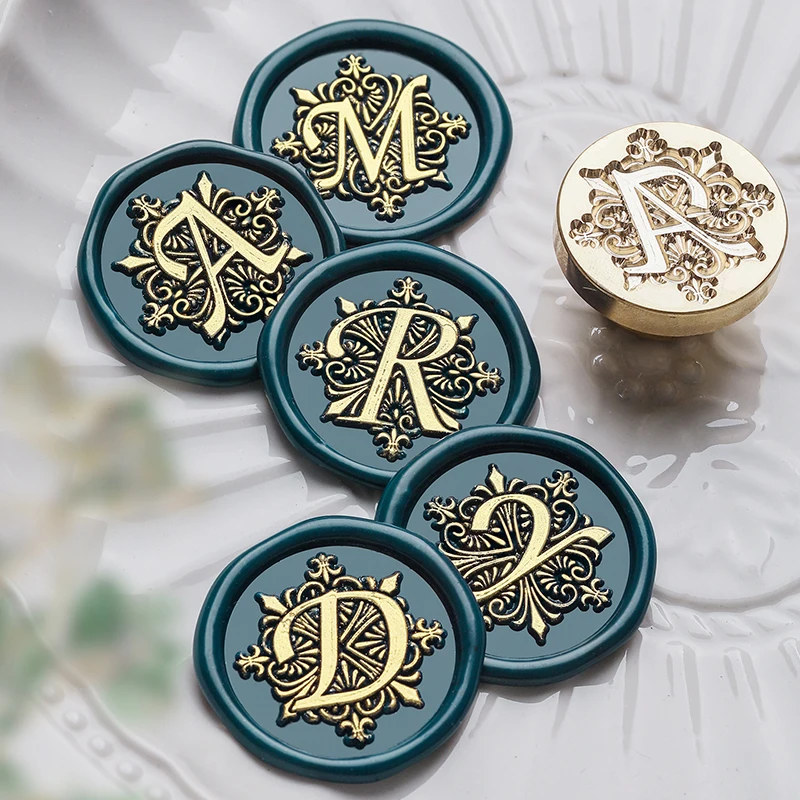 A-Z 씰링 왁스 스탬프 헤드 레터 레트로 도장 키트, 스탬프 로고, 스크랩북 서거트 프린트 세트, 웨딩 공예 비누 스탬프