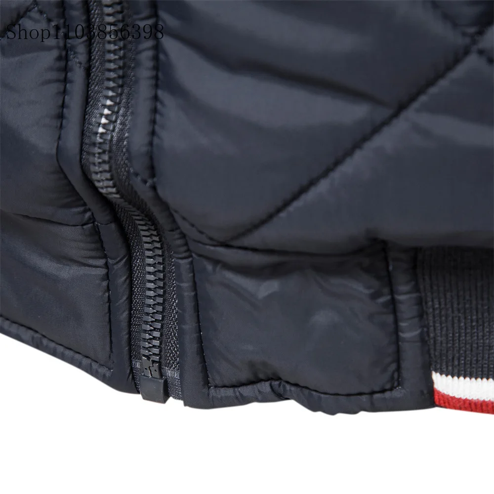 남성용 방풍 코튼 재킷, 스탠드 칼라 지퍼, 캐주얼 다운 재킷, 야구 재킷, 오토바이, 4XL, 5XL
